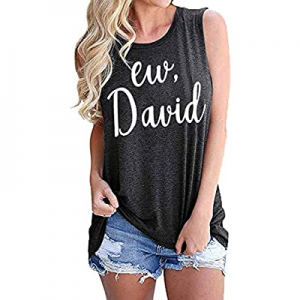 8.0% off Ew David Shirts for Women Funny TV Show Novelty Tshirt Summer Letter Print Graphic Short ..