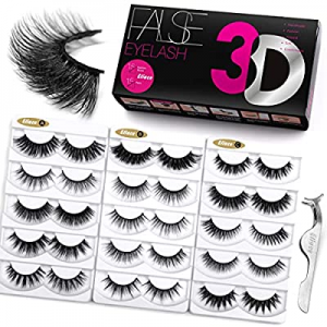 Eliace Fluffy Eyelashes 3D Mink Lashes Cat Eyes 15 Mixed Styles 15 Pairs Reusable Strip Fake Eyelash