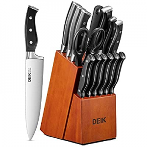One Day Only！Deik Knife Set now 20.0% off , Upgraded Stainless Steel Kitchen Knife Set 15PCS for A..