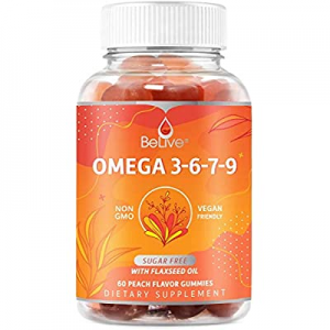 Organic Omega 3-6-7-9 Vegan Gummies with DHA & EPA from Flaxseed Oil and Sea Buckthorn Fruit Oil n..
