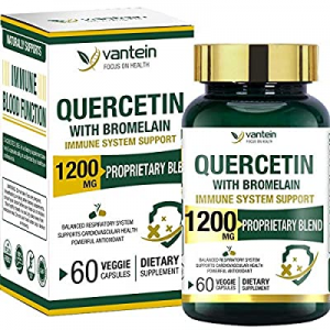 Zinc Quercetin, 60 Vitamins Capsules and Quercetin Elderberry Powerfully Supports Cardiovascular Hea