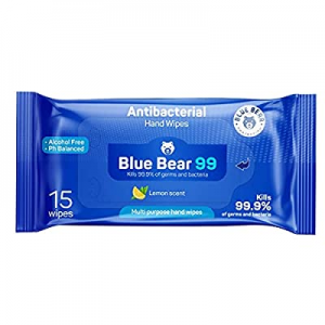 Blue Bear Protection Antibacterial Hand Wipes, Wet Wipes, Hand Cleaning Wipes, Hand Wipes for Adults