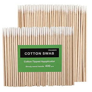 PRESKBOO 400 Count Microblading Cotton Swab, Cotton Swabs Pointed Tip, Cotton Swabs Wood Sticks, Cot