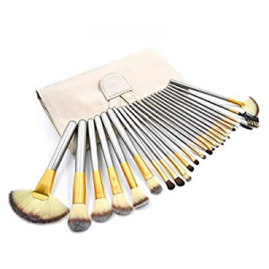 Makeup Brushes Set, 24pcs Professional Premium Synthetic Cosmetics Brush Kits With Bag Silver Founda