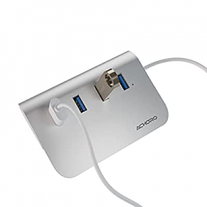 Achoro 4 USB Ports Data Transfer Charging Hub - Premium Quality Aluminium Alloy USB 3.0 High-Speed-