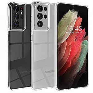 Samsung Galaxy S21 Ultra 5G Clear Case [Never Yellow] Slim Thin Shockproof Transparent Phone Case fo