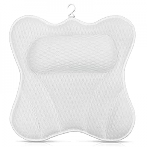 SVEUC Bath Pillow,Bathtub Pillow for Tub, 4D Air Mesh Spa Pillow with Head Neck Shoulder and Back Su