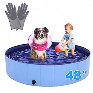 RQN Foldable Dog Pool for Outdoor Backyard,Portable Pet Pool for Kid Baby Pet Dog Cat now 60.0% off 
