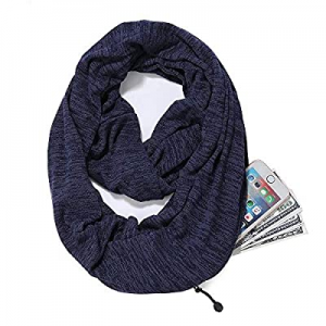 One Day Only！50.0% off Lanmei Infinity Scarf with Hidden Zipper Pocket for Women Girls - Soft Stre..