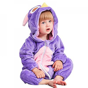 One Day Only！MICHLEY Unisex Baby Animal Costume Winter Autumn Flannel Hooded Romper Cosplay Jumpsu..