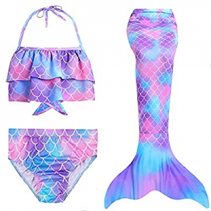 Nabegum Mermaid Tails for Swimming Girls Swimsuit Princess Bikini Bathing Suit Set now 55.0% off 