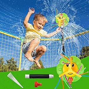 One Day Only！Llkboha Trampoline Sprinkler for Kids now 50.0% off , 360-Degree Rotating Outdoor Sun..