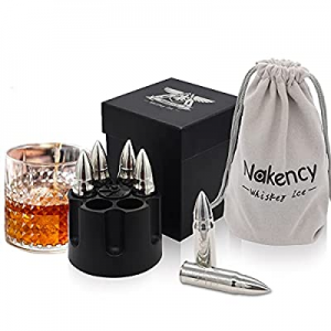 One Day Only！Nakency Whiskey Stones Set with Stainless Steel Ice Cubes Cooling Whiskey now 40.0% o..