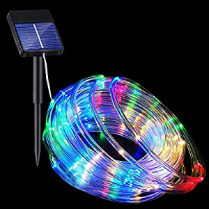 Solar Rope Lights now 20.0% off , 33FT 100LED 8 Modes Solar Rope String Lights Outdoor Fairy Light..