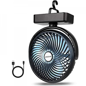 BRIGENIUS Camping Fan with LED Lights 7-Inch now 55.0% off , Rechargeable 4400mAh Desk USB Fan Bat..