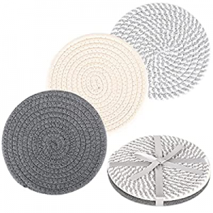 Kakamay Potholders Trivets Set 100% Pure Cotton Thread Weave(Set of 3) now 50.0% off ,Kitchen Triv..