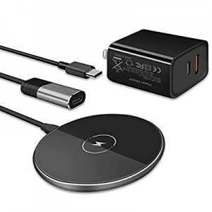 Magnetic Wireless Charger, Qi Certified Fast Charging Pad, with 18W Dual-Port Wall Charger Plug, Typ