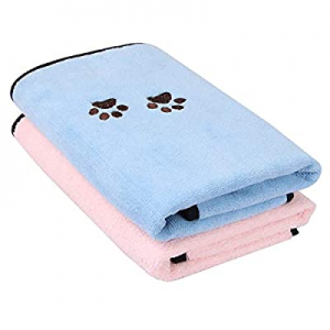 Wipela Pet Dog Cat Microfiber Drying Towel Ultra Absorbent Great for Bathing and Grooming now 5.0%..