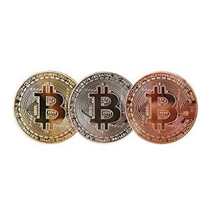 Bitcoin Coin now 60.0% off , Gold Sliver Copper Plated, Commemorative Blockchain Cryptocurrency Gi..
