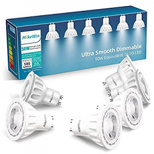40.0% off MikeWin Dimmable Gu10 LED Light Bulbs 120V 5000K Daylight White 5W(50W Equivalent) 500LM..
