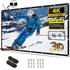 50.0% off Projector Screen 120 inch 16:9 4K HD Foldable Anti-Crease Portable Projection Movies Scr..