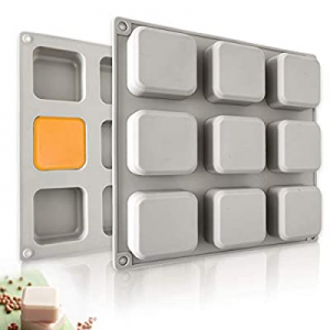 One Day Only！2 Pack Small Silicone Soap Molds now 50.0% off , 9 Cavities Square Soap Mold, DIY Han..
