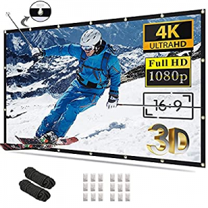 Projector Screen 120 inch 16:9 4K HD Foldable Anti-Crease Portable Projection Movies Screen for Home