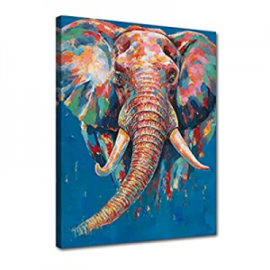 One Day Only！68.0% off Woxfcart Elephant Decor Wall Art - Animal Paintings on Canvas Kids - Cute E..
