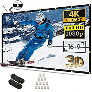 Projector Screen 100 inch 16:9 4K HD Foldable Anti-Crease Portable Projection Movies Screen for Home