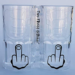 Two Fisted Drinker Double Finger Beer Mug | For Beer Nerd | Nice Gift for Birthday now 50.0% off ,..