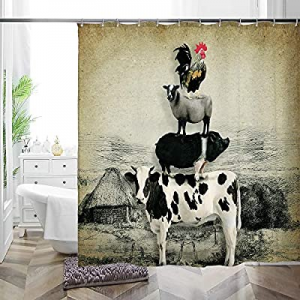 MACOFE Farm Shower Curtain Set with Hooks now 50.0% off ,Fabric Country Rustic Shower Curtain for ..