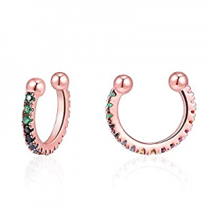 JIANGYUE Womens Ear Cuff Earrings for Women No Piercing Clip on Cartilage Rose Gold Plated now 70...