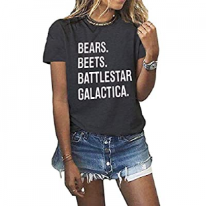 AEURPLT Womens Teen Girls Bears Beets Battlestar Galactica Shirt Graphic Funny t Shirts Tops now 4..