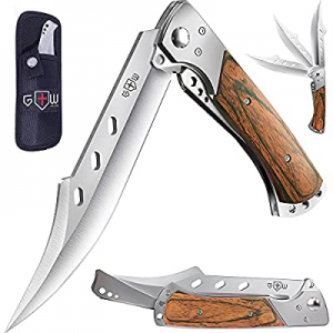 5.0% off Grand Way Hunting Folding Knife with Rosewood Handle - Tactical EDC Pocket Knife - Foldab..