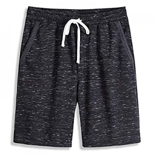 VANCOOG Men’s Casual Cotton Knit Short Drawstring Elastic Jogger Gym Shorts now 60.0% off 