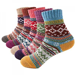 Macochoi Women’s Vintage Style Wool Thick Warm Socks Winter Christmas Gift Socks for Women now 50...
