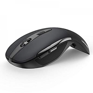 Folding Wireless Optical Mouse TECKNET 2.4G Portable Mouse with USB Nano Receiver for Notebook, PC,