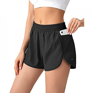 One Day Only！Womens Quick Dry Running Shorts now 40.0% off , Women High Waist Athletic Shorts【Buil..