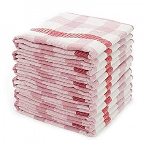 One Day Only！Beasea Dish Towels Cotton now 55.0% off , 6pcs 13 x 30 Inch Kitchen Towels Plaid Kitc..
