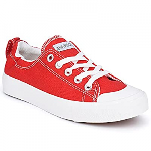 One Day Only！45.0% off JENN ARDOR Womens Canvas Shoes Low Tops Fashion Sneakers Lace-Up Classic Ca..
