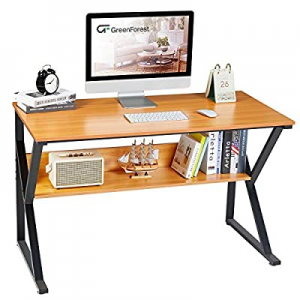 One Day Only！GreenForest Computer Desk with Bookshelf 47" Industrial Gaming Writing Desk Space Sav..