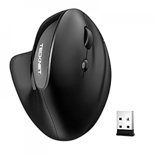 TECKNET 2.4G Rechargeable Wireless Vertical Ergonomic Optical Mouse with USB Nano Receiver, 800 / 12