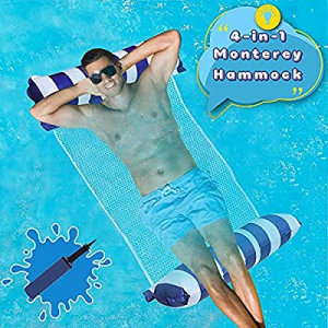 One Day Only！Swimming Pool Float Hammock now 50.0% off , Water Hammock Portable Inflatable Pool Fl..