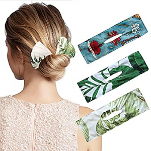 Deft Bun for Hair, 3 PCS Flexible Hair Bun Maker Multi-color Magic Hair Clip - Summer Headband Print