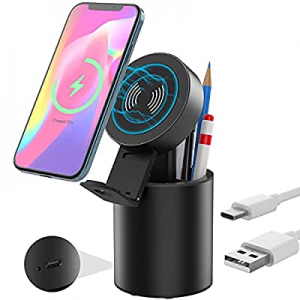 Fast Wireless Charger 18W Phone Stand Pen Holder Wireless Charging Station Compatible for iPhone 12/