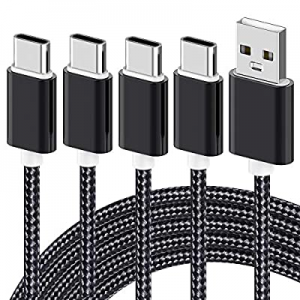 USB C Cable, 4 Pack (0.8/3.3/3.3/6.6FT) Type C Charger Nylon Braided Cord USB A to Type C Fast Charg