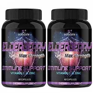 Pack of 2, Elderberry Capsules,Concentrated Sambucus Extract,Antioxidant and Enhance Skin Elasticity