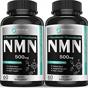 Pack of 2,NMN Supplement, 500mg Nicotinamide Mononucleotide Per Serving Powerful NAD+ Precursor Natu