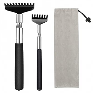 2 Pack Back Scratcher for Men Women,Portable Extendable Stainless Steel Telescoping Back Scratchers 