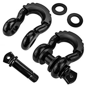 20.0% off MuHize Black 3/4" Shackles with 7/8" Pin Heavy Duty D Ring Shackle Set Breaking Strength..